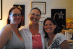 A very blurry pic of Dawn, Mom, and me.